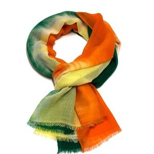 Multicolor Gradient Women's Scarf - Orange, Green & Yellow